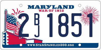 MD license plate 2BJ1851