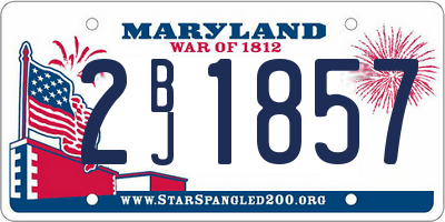 MD license plate 2BJ1857