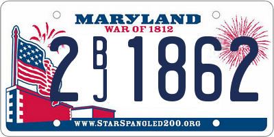 MD license plate 2BJ1862