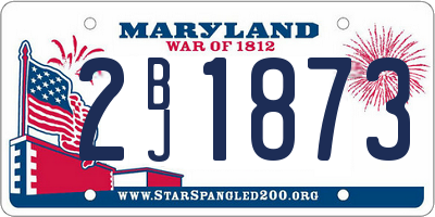 MD license plate 2BJ1873