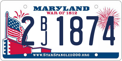 MD license plate 2BJ1874
