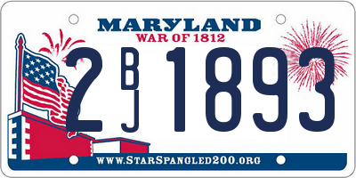 MD license plate 2BJ1893