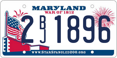 MD license plate 2BJ1896