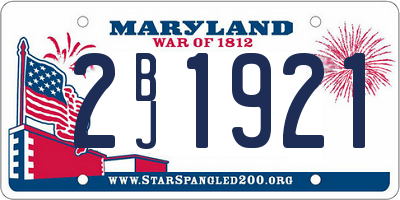 MD license plate 2BJ1921