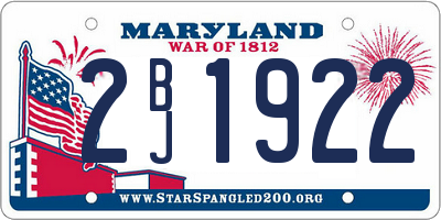 MD license plate 2BJ1922