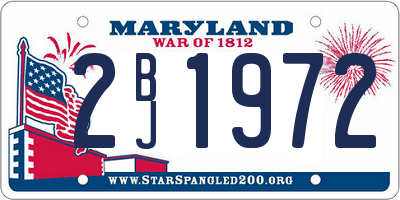 MD license plate 2BJ1972