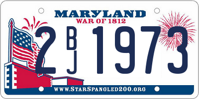 MD license plate 2BJ1973