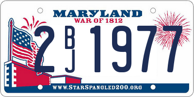 MD license plate 2BJ1977