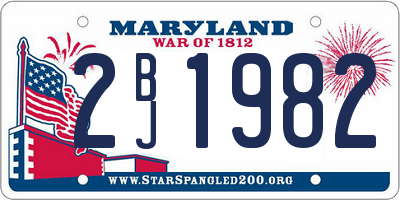 MD license plate 2BJ1982