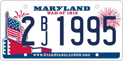 MD license plate 2BJ1995