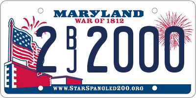 MD license plate 2BJ2000