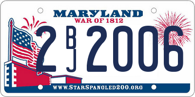 MD license plate 2BJ2006