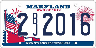 MD license plate 2BJ2016