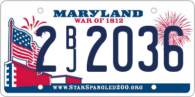 MD license plate 2BJ2036