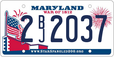 MD license plate 2BJ2037