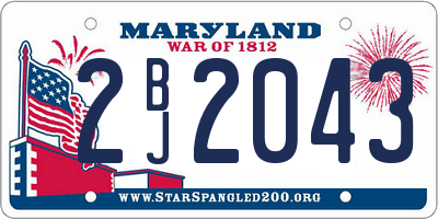 MD license plate 2BJ2043