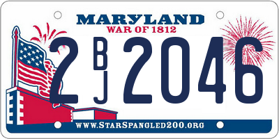 MD license plate 2BJ2046
