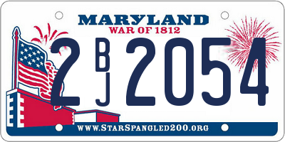 MD license plate 2BJ2054