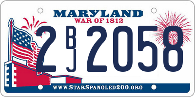 MD license plate 2BJ2058