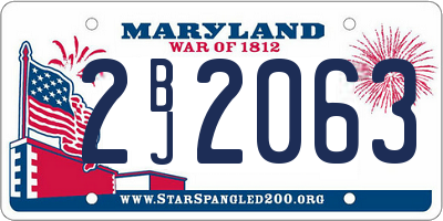 MD license plate 2BJ2063