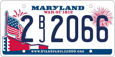 MD license plate 2BJ2066