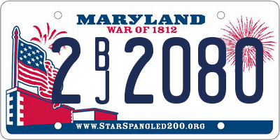 MD license plate 2BJ2080