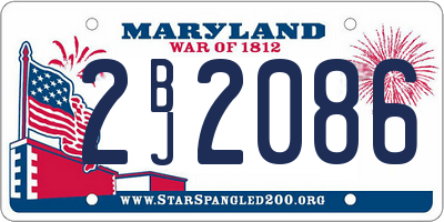 MD license plate 2BJ2086