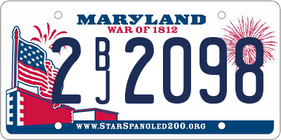 MD license plate 2BJ2098