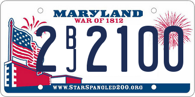 MD license plate 2BJ2100