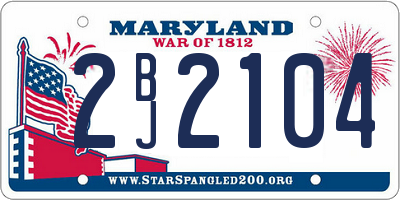 MD license plate 2BJ2104
