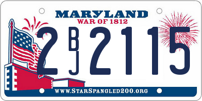 MD license plate 2BJ2115