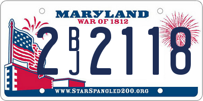 MD license plate 2BJ2118
