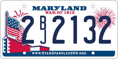 MD license plate 2BJ2132