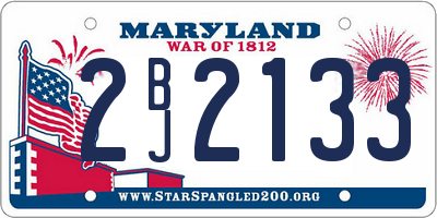 MD license plate 2BJ2133