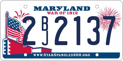 MD license plate 2BJ2137