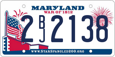 MD license plate 2BJ2138