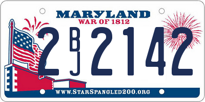 MD license plate 2BJ2142