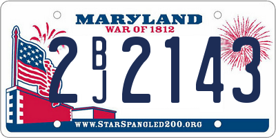 MD license plate 2BJ2143