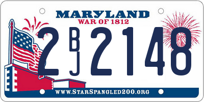MD license plate 2BJ2148