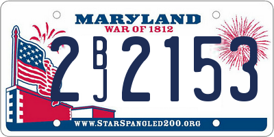 MD license plate 2BJ2153