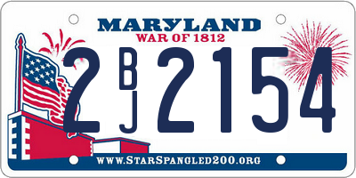 MD license plate 2BJ2154