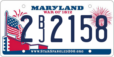 MD license plate 2BJ2158