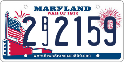 MD license plate 2BJ2159