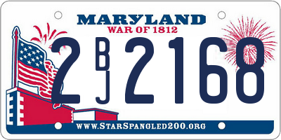 MD license plate 2BJ2168