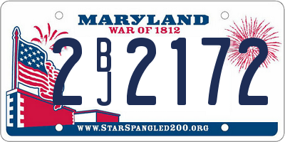 MD license plate 2BJ2172