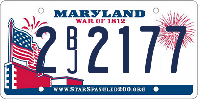 MD license plate 2BJ2177