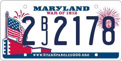 MD license plate 2BJ2178