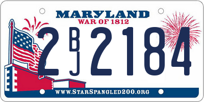 MD license plate 2BJ2184