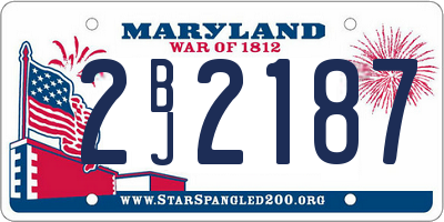MD license plate 2BJ2187