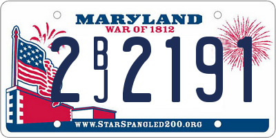 MD license plate 2BJ2191